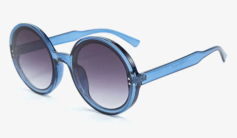 blue frame Peekaboo Зеленые Круглые Солнцезащитные очки женские черные леопардовые уф400 ретро очки большие солнцезащитные очки для женщин Лето - Цвет линз: blue frame