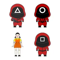 Squid Game Sticker Movie Squid Game Movie Cartoon Character Stickers For Laptop Water-Bottle Journal Windows