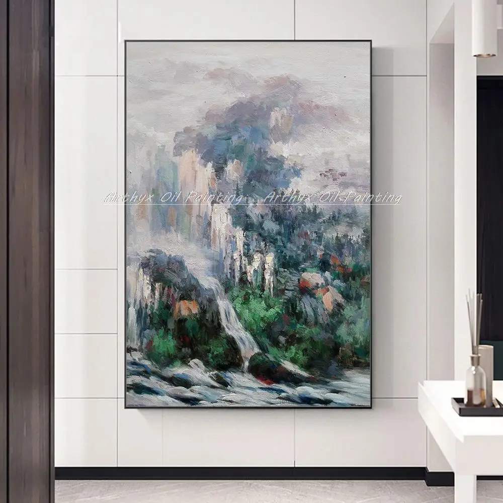 Оригинальный современный Импрессионистский пейзаж Shanshui картина маслом на