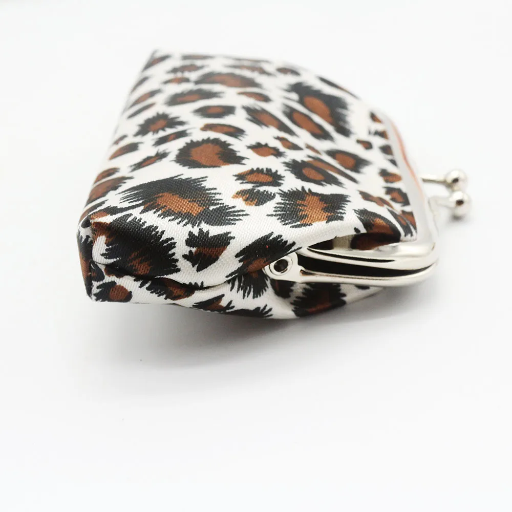 Hasp Coin Purse Women's Small Leopard Print Purse Polyester Wallet Female Pouch Coin Wallet Mini Clutch Money Bag