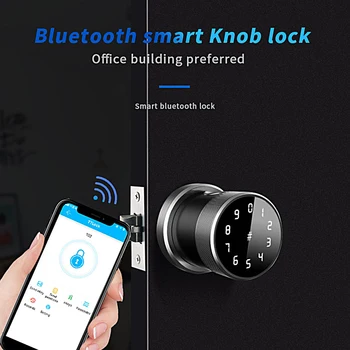 

Smart Round Handle Lock Knob Bluetooth App Wifi Smart Fingerprint Door Lock for Intelligent Home Appartment Office