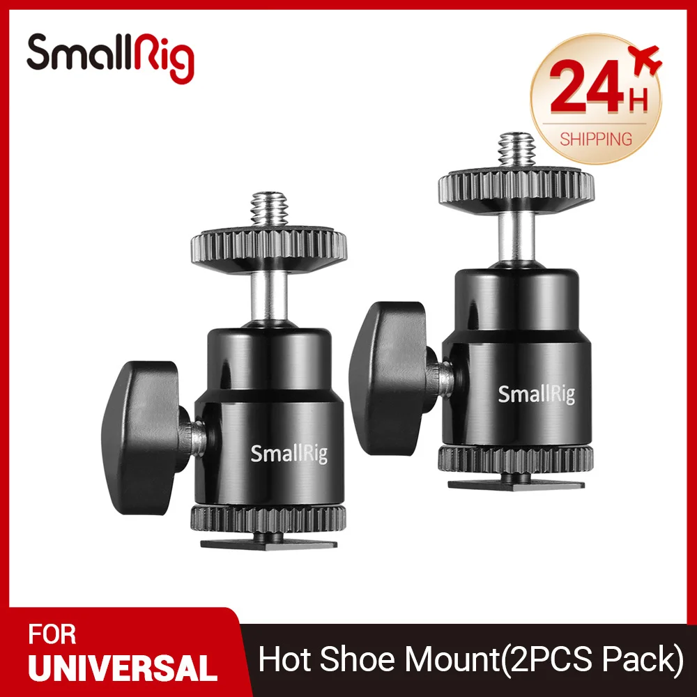 SmallRig Video Metal Mini Ball Head Cold/Hot Shoe Mount w/ 1/4\&quot Screw Support Bracket fr DSLR Camera LED Light Monitor 2059 |