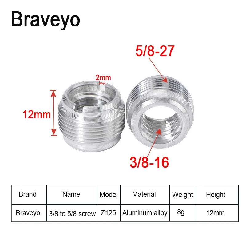 Microphone Bracket Screw 3/8 to 5/8-27 Fine Teeth Conversion Screw Nut Thread Adapter Mount for Camera Monitor Mic Stand microphone desk arm stand