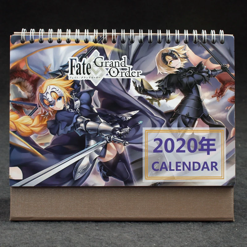  Year 2020 Desk Calendar Anime Fate/Grand Order Cartoon DIY Table Calendars Daily Schedule Planner D
