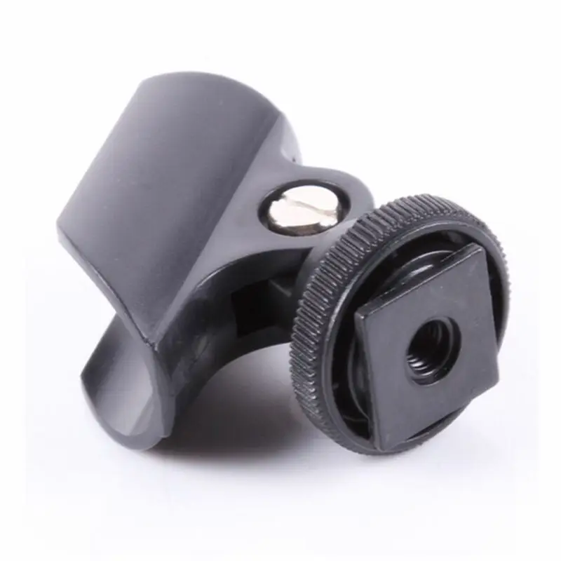 Microphone Clip Stand 19mm Plastic Mic Holder Clip Hot Shoe DSLR Camera