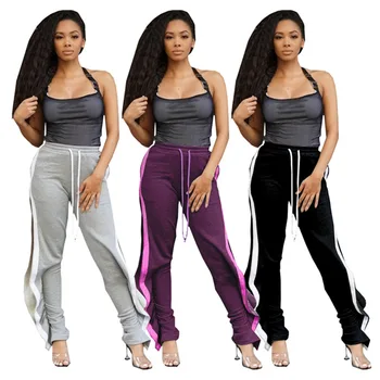 

Women's Casual Split Fungus Bandage Trousers
