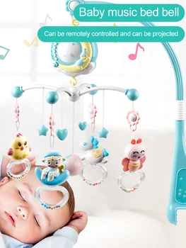 

Baby Bed Bell Story projector Baby Musical Crib Mobile Bed Bell Toys Hanging Rattles Rotating Projection Gift Sleep Comfort Toy