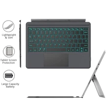 Teclado bluetooth ultra-fino para superfície pro 3/4/5/6/7 go/go2 tablet backlight teclado com teclado touchpad