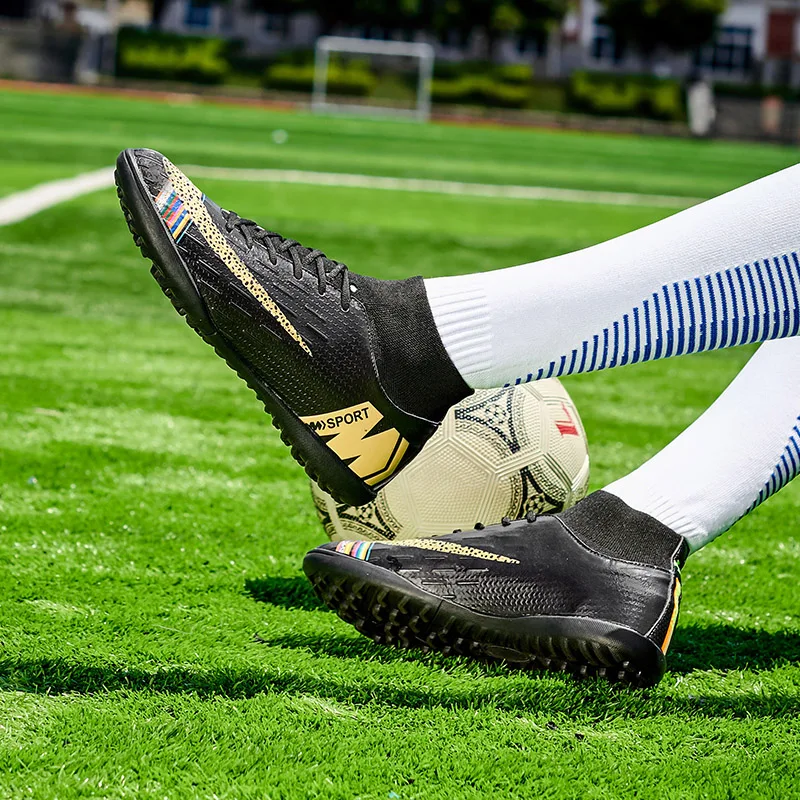 Футбольная обувь, футбольная обувь, кроссовки для мужчин, новинка, кожаные футбольные бутсы с высоким голенищем, тренировочные футбольные кроссовки, обувь для футбола