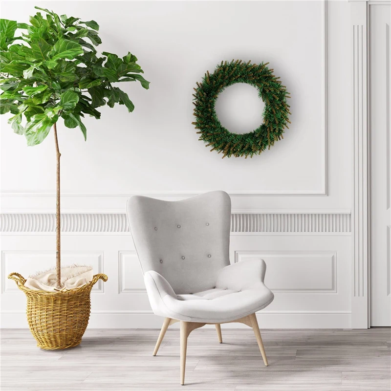Hot Green Hanging Christmas Wreath 1PC 30cm DIY Hanging Wreath Christmas Party Decoration Wall Ornament Garland