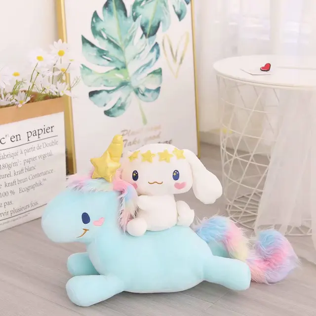 Newest Sanrio Plush Toys Fashion Unicorn Cinnamoroll Star Plushie Peluche Ragdoll Lovely Room Decor Birthday Gift for Girl Child