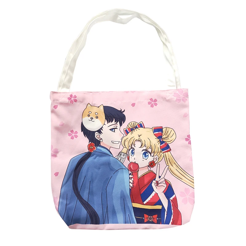 

Anime Sailor Moon Sakura Handbags Women Canvas Bags Handbag Cartoon Tote Bag Shoulder Bags Ladies Shopping Bag Female Bolsa