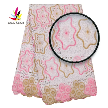 

2020 High Quality Mix Multi Color African Ghana Swiss Voile Cotton Dry Cord Lace Fabric for Party