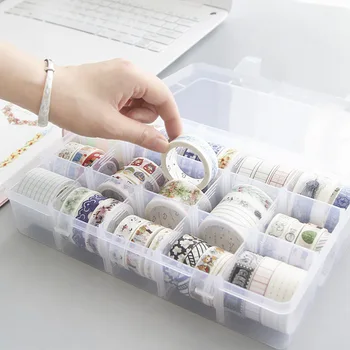 

15 Grids Plastic Multifunction Washi Tape Storage Box Scrapbook DIY Learning School Office Articles Gifts Stationery