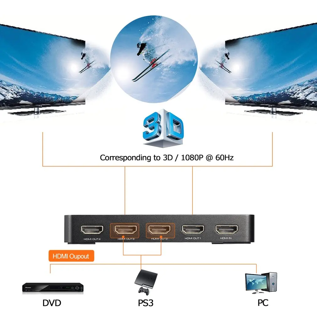 Мини-Коммутатор HDMI 4 K HD1080P 4 порта HDMI Переключатель Селектор сплиттер Met Hub IR afstandard для HD tv DVD tv BOX Z2