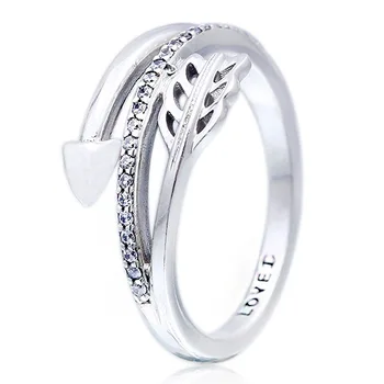 

Authentic 925 Sterling Silver Ring Sparkling Arrow Rings With Crystal For Women Wedding Party Gift Fine Jewelry