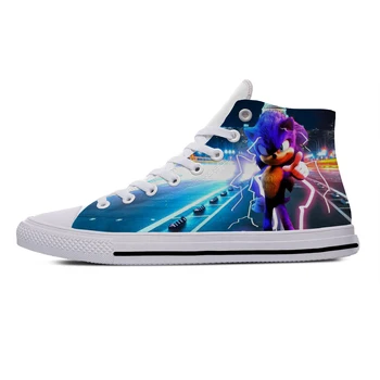 

Sonic The Hedgehog Cartoon Cool Funny Fashion Casual Canvas Shoes High Top Lightweight Breathable 3D Printed Men women Sneakers