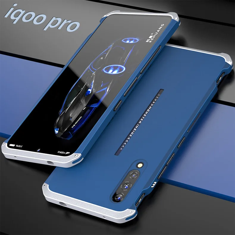 IQOO PRO Роскошный металлический корпус чехол для IQOO PRO алюминиевая рама 3D защитный чехол для Vivo S1 V15 S1PRO бампер чехол V15 pro - Цвет: Коричневый