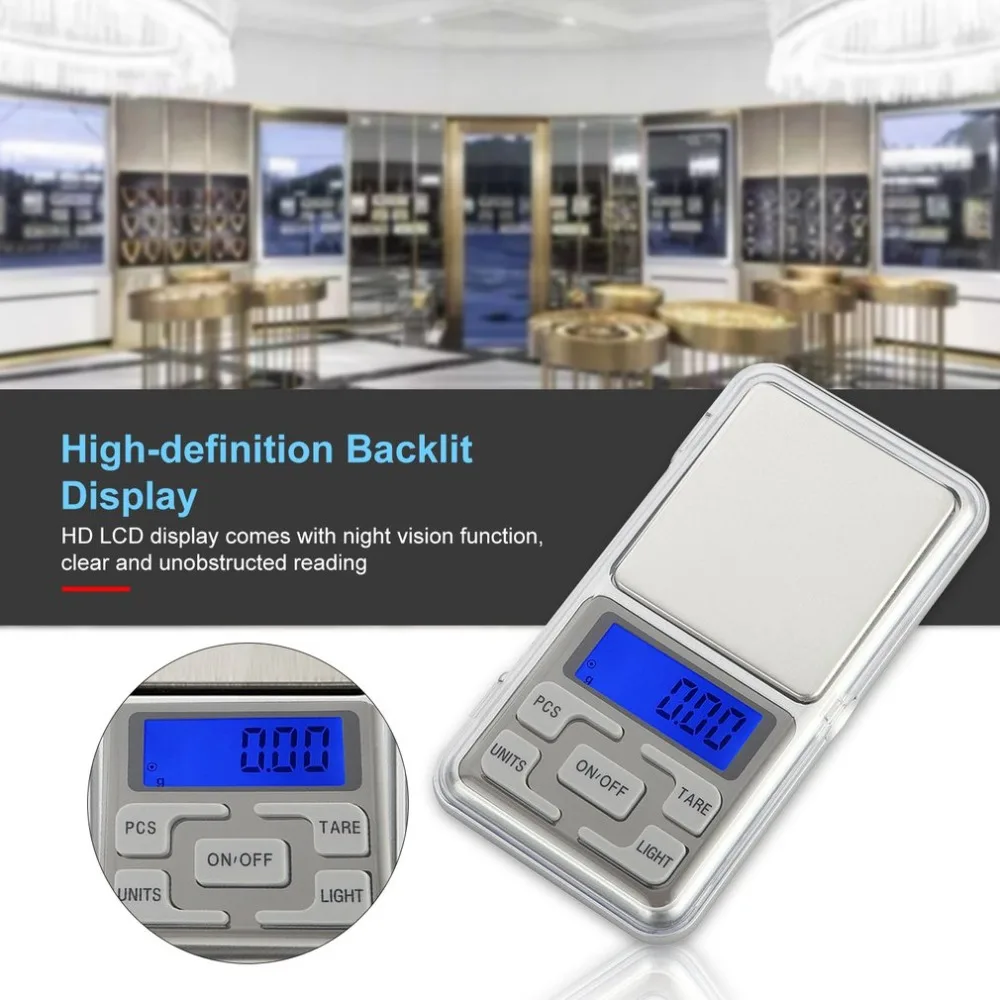 Electronic Scale MINI Portable Weighing Scale Precision Digital Jewelry Weighing Scale Measuring Tool 100/200/300/500g 0.01g