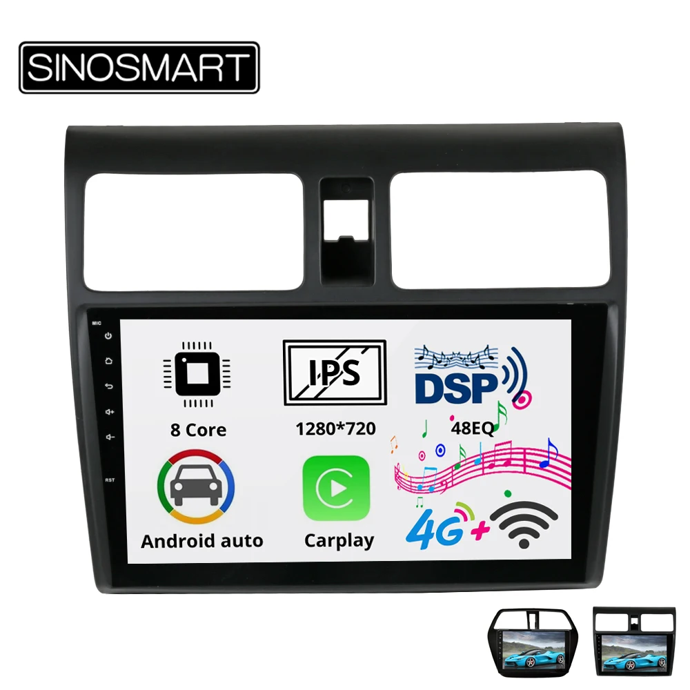 Sinosmart 8-ядерный DSP 48EQ 2Din IPS/QLED 2.5D экран автомобильный gps радио навигатор плеер для