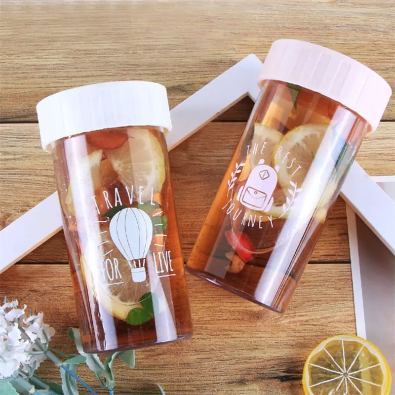 350 мл матовая прозрачная портативная бутылка для воды пластиковый герметичный