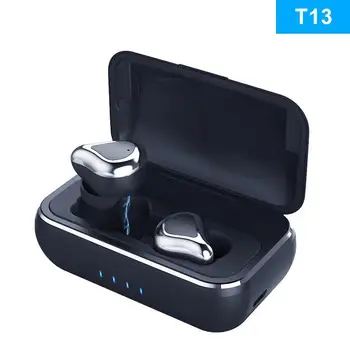 

TWS Earphone Sound Quality Bluetooth T13 5.0 Earbud Large Capacity Battery Headset 8D stereo surround with wireless charging