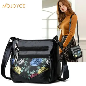 

Small Leather Handbags For Women 2019 Flowers Tote Bag Female Bolsa Feminina Women PU Leather Multi Pocket Shoulder Handbag