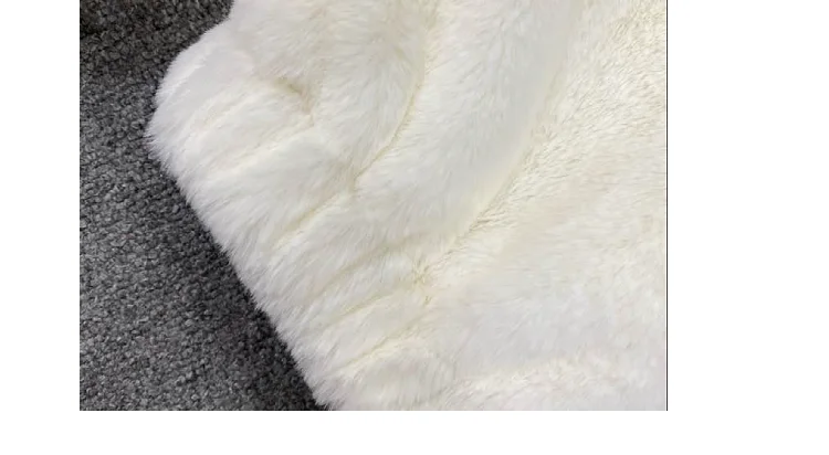 imitação de coelho casaco grosso com capuz