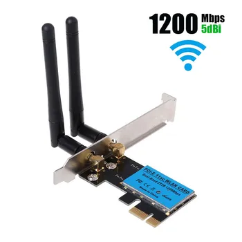 

Wireless Network Card AC1200Mbps PCIe Dual Band 5G/2.4G Wireless WiFi Adapter Network Card for Windows 10/Windows 8/Windows 7