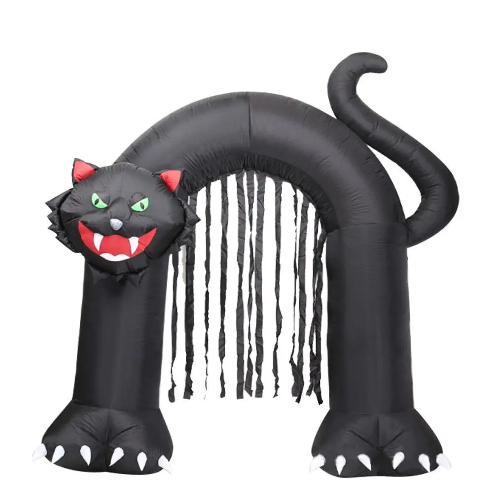 

8 Foot 2.4m High Airblown Halloween Christmas Archway Inflatable Black Cat Archway Outdoor Yard Decoration H#