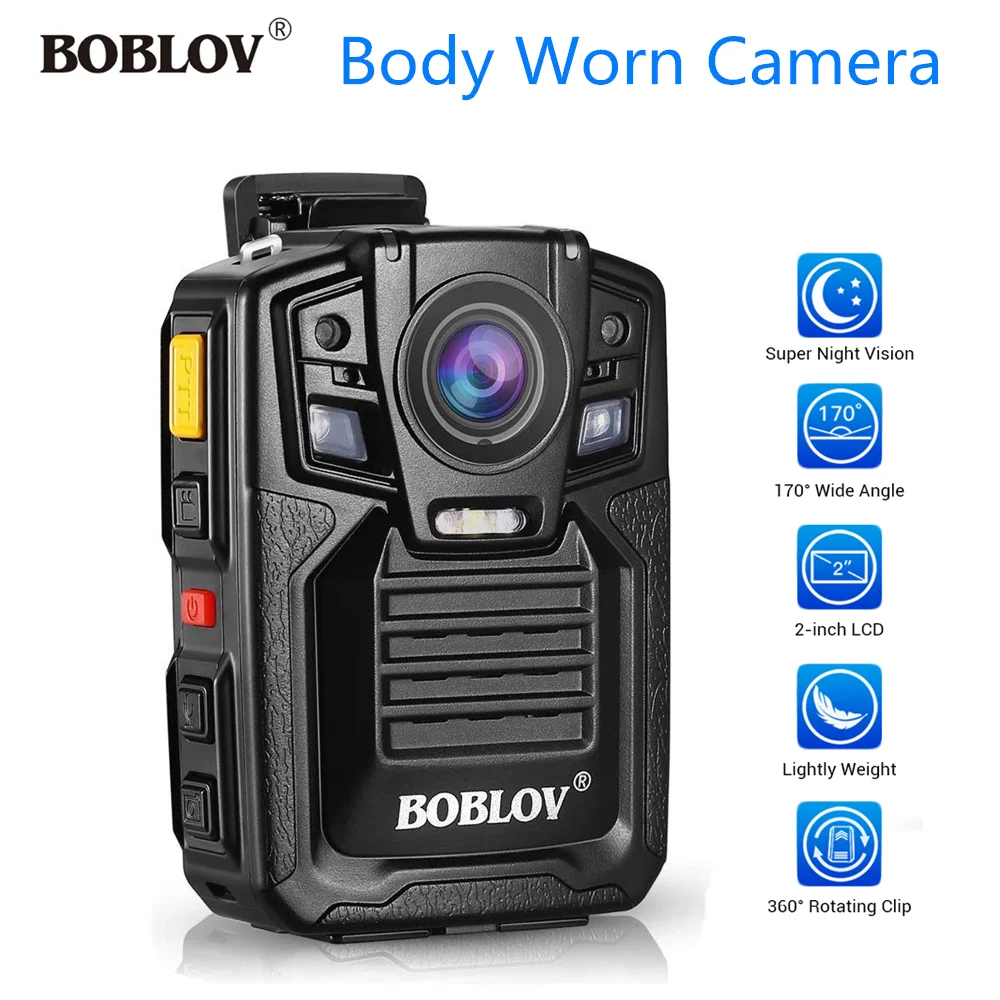  BOBLOV HD66-02 1290P Body Worn Camera Police cam 32GB/64GB Security IR Infrared Lens mini Wearable 