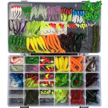 

301Pcs Soft Lure Set Sea Fishing Tackle Fishing Lure Silicone Bait Soft Worm Shrimp Carp Fishing Accessories