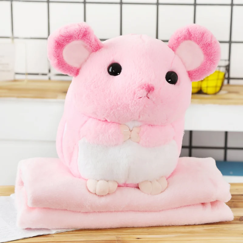 Имитация плюшевая игрушка в виде мыши мягкая плюшевая мышь плюшевая кукла грелка для рук плюшевая подушка для животных крыс с одеялом талисман подарок для девочек