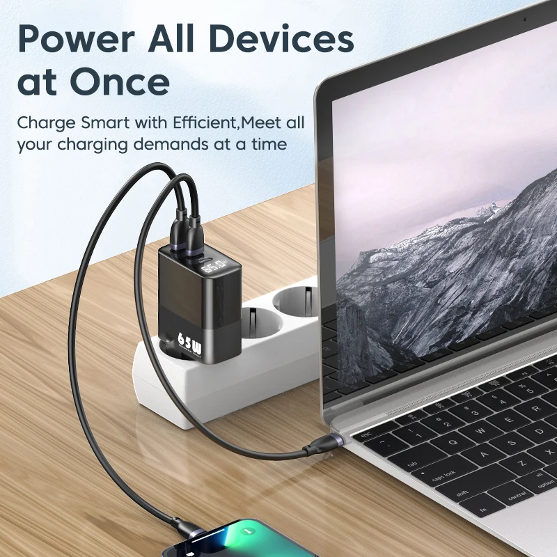 Încărcător 65W cu încărcare rapidă 4.0 3.0 USB tip C QC PD Încărcător USB portabil rapid pentru iPhone Xiaomi Laptop Tablet_voghion.com