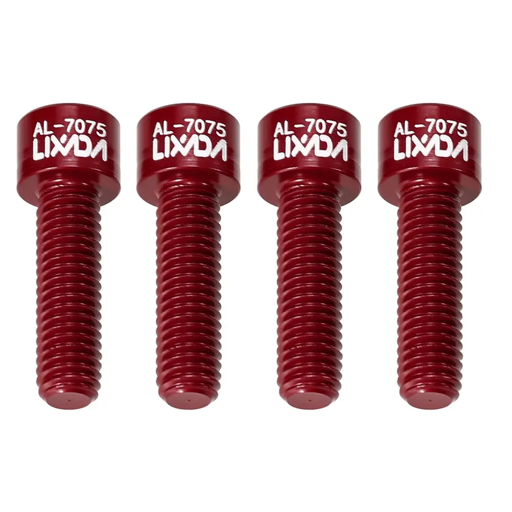 Lixada Ultralight AL7075 Aluminum Cycling Stem Fixing Screws 4pcs M5*17mm Bicycle Bike Stem Screws Bolts Replacement - Цвет: as photo