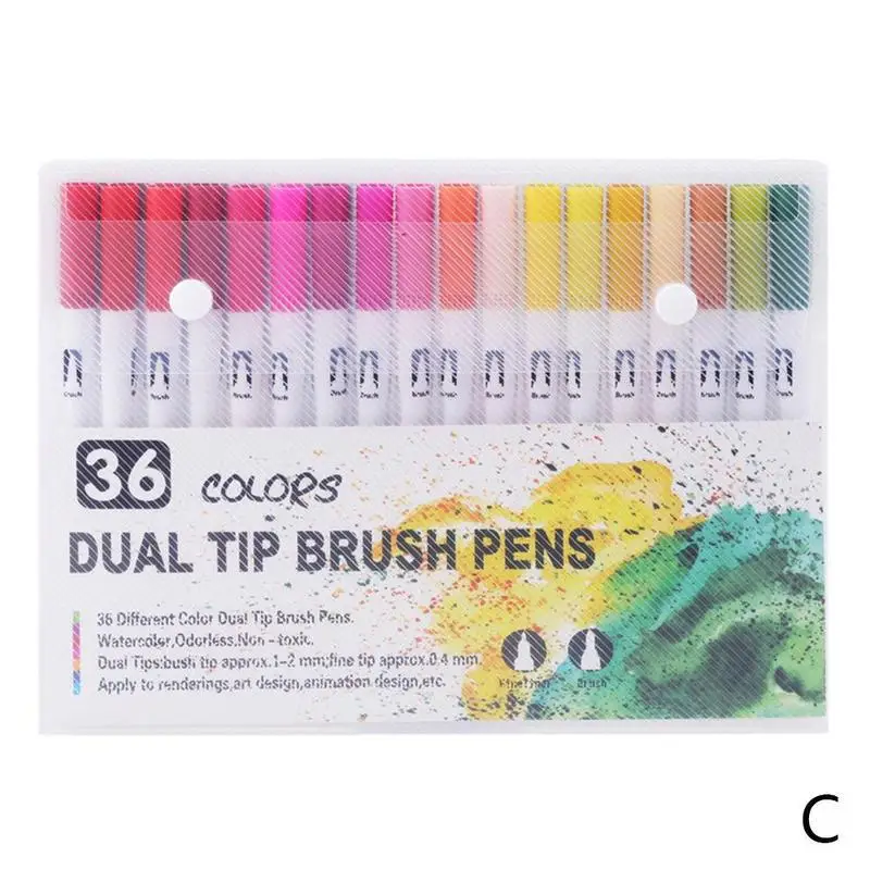 1 Набор цветных ручек с Fineliners, цветные маркеры для рисования, акварельные кисти, набор ручек, перманентные художественные маркеры для рисования - Цвет: C