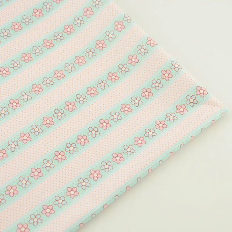 Cuted Flowers And Dots Stripes Design Light Pink Cotton Fabric Patchwork Cloth Teramila Sewing Tissus Cutting Pieces Quilting | Дом и сад