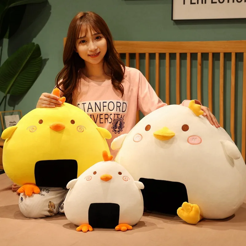 

Super Lovely Rice Ball Shape Chicken&Duck Plush Pillow Toy Soft Stuffed Cartoon Animal Triangle Sofa Cushion Child Birthday Gift
