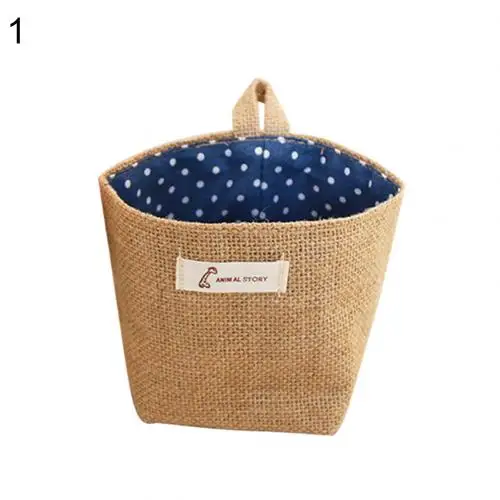 Ins стиль легкий прочный подвесной дизайн многоцелевой цветок сумка гостиная гаджет для хранения хлопок белье Органайзер мешок - Цвет: Blue Dot