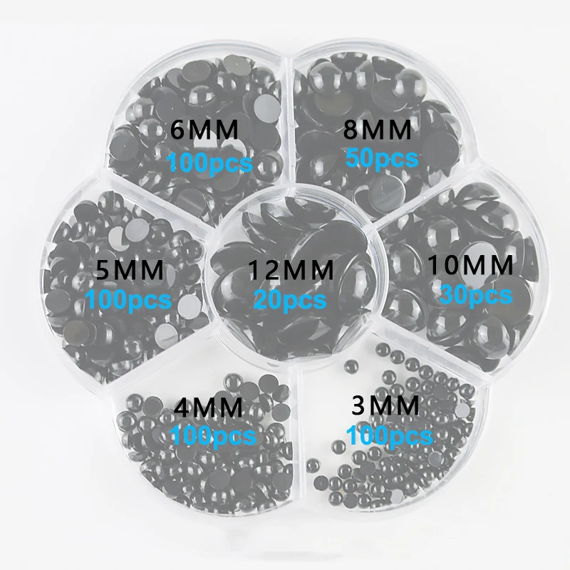Рисунок 3 - Круглые плоские черные безопасные глаза 3-12 мм