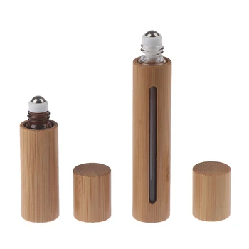 

5ml 10ml Bamboo Wood Bottle Perfume Empty Bottle Portable Stainless Roll Ball Perfume Aromatherapy Bottle Oil Roller Bottle