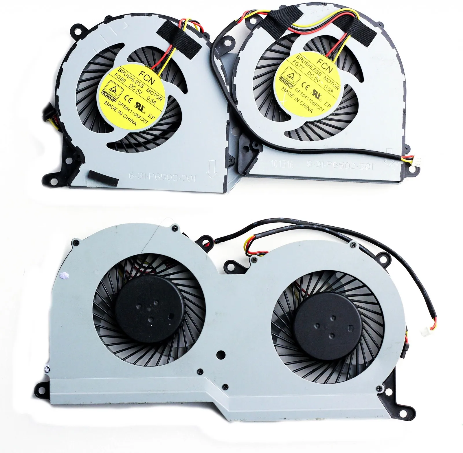 Fan/cooler for laptop Clevo p650se VGA p/n: dfs541105fc0t fg80 6-31-p6502-201 fans cooling fan |