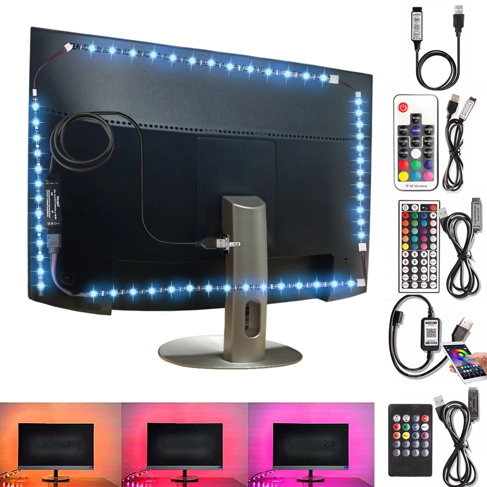 

DC 5V USB LED Strip Light 5050 Flexible RGB LED Lights Smart Backlight TV Background Lighting Bluetooth Controller Neon Strip