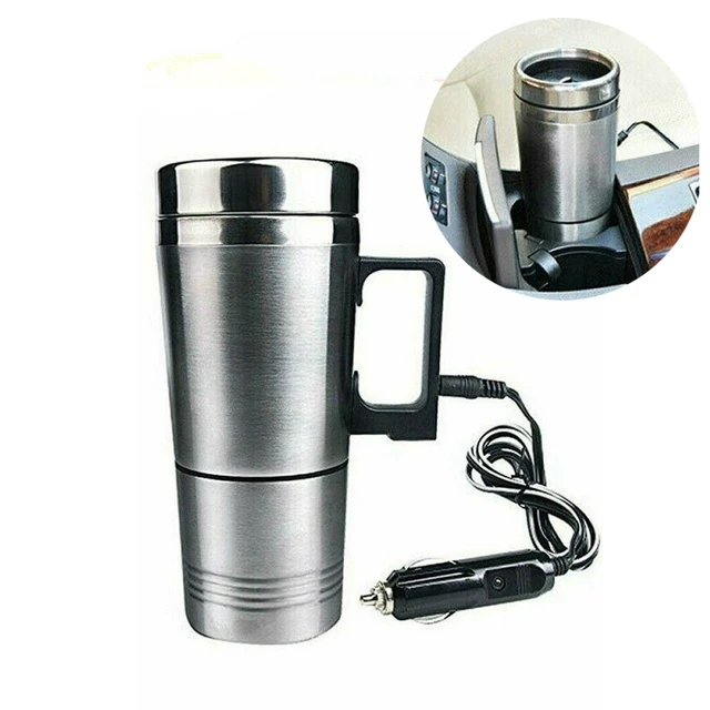 Bouilloire électrique en acier inoxydable pour voiture, tasse chauffante,  chauffage thermique, bouteille de café bouillante, bouteille thermos, 12V,  300ml - AliExpress