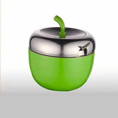 Green Набор ложек для специй из нержавеющей стали, контейнер для хранения, сахар соль перец, коробка для хранения - Color: Green