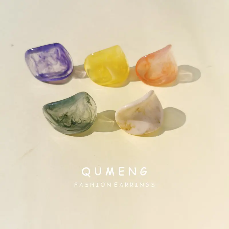Женская полимерная серьга QUMENG милые летние Разноцветные серьги гвоздики из