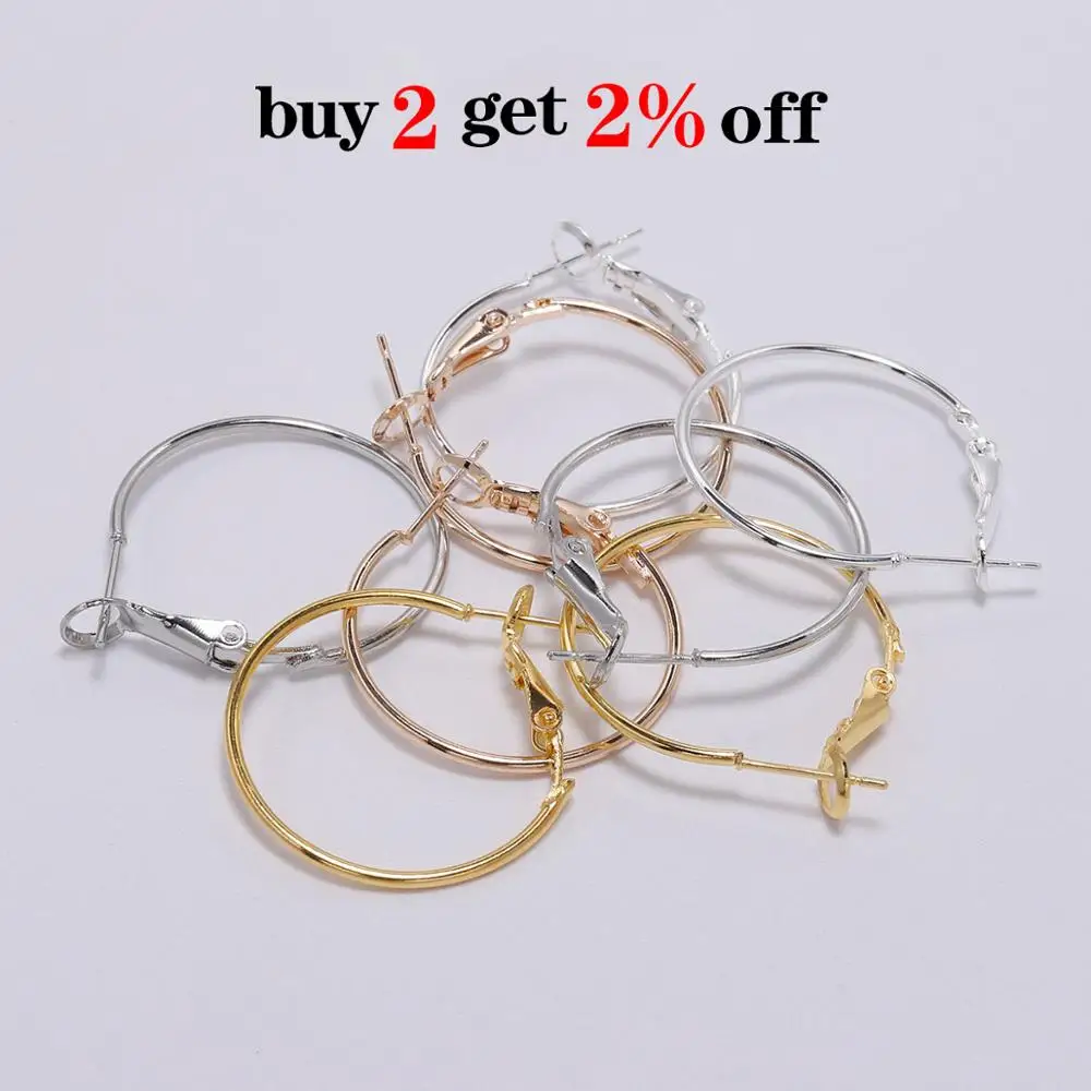24k Gold Earring Making Kit Sterling Silver 10pcs 20 25 30 40 50mm
