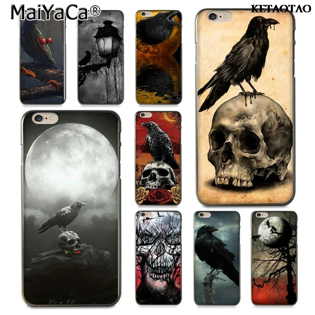 KETAOTAO Crow sat on the skull and raven a moonlight for iPhone Plus X XR XS MAX Black Soft Shell Phone Case Rubber Silicone | Мобильные