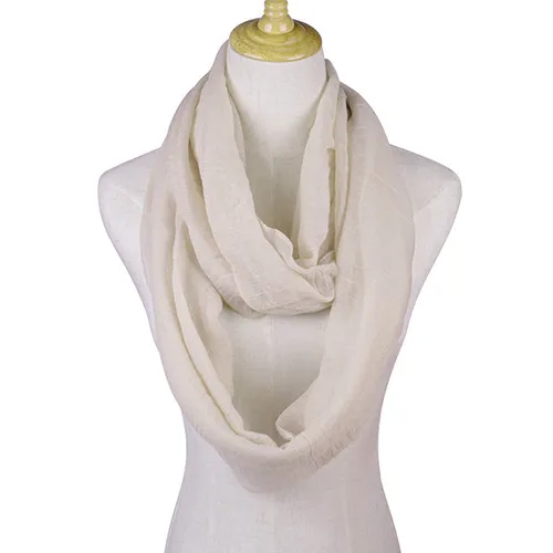Однотонный шарф-светильник с круговой петлей для женщин, шарф-снуд для девушек, шаль, дешевые шарфы - Цвет: beige