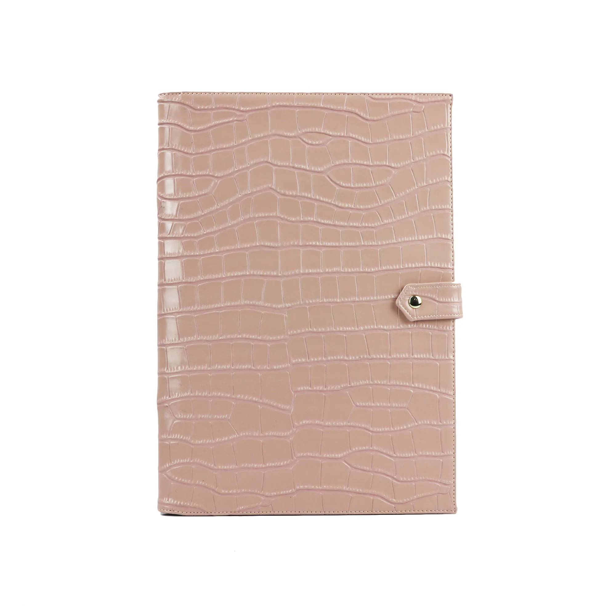 Модный деловой портфель с вышивкой страуса, папка для документов, новая вместительная сумка для ноутбука, высокое качество, Сумка для документов - Цвет: Crocodile Pink